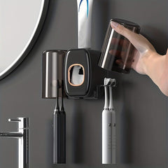 Auto Toothpaste Squeezer & Toothbrush Holder Set Wall Mounted