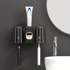 Auto Toothpaste Squeezer & Toothbrush Holder Set Wall Mounted