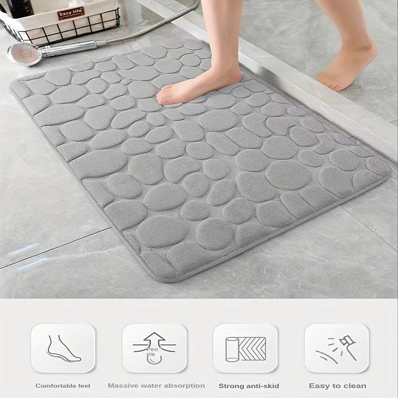 Soft Absorbent Memory Foam Bath Rug Coral Velvet Non Slip Mat Quick Drying