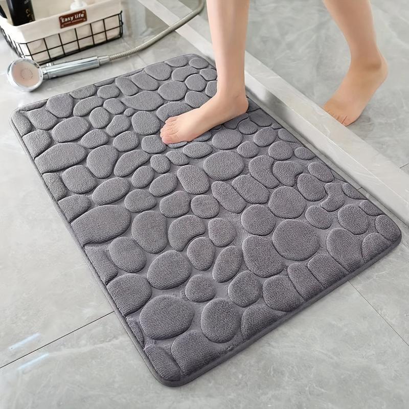 Soft Absorbent Memory Foam Bath Rug Coral Velvet Non Slip Mat Quick Drying