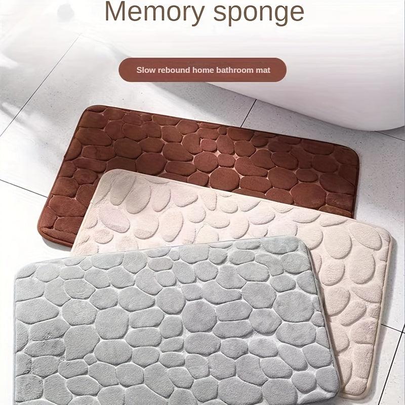Soft Absorbent Memory Foam Bath Rug Coral Velvet Non Slip Mat Quick Drying