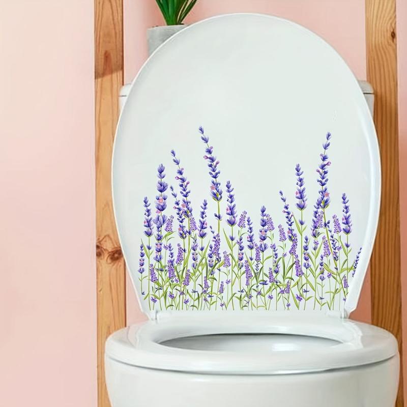 Funny Lavender Toilet Lid Decal Bathroom Decor Sticker Self-Adhesive