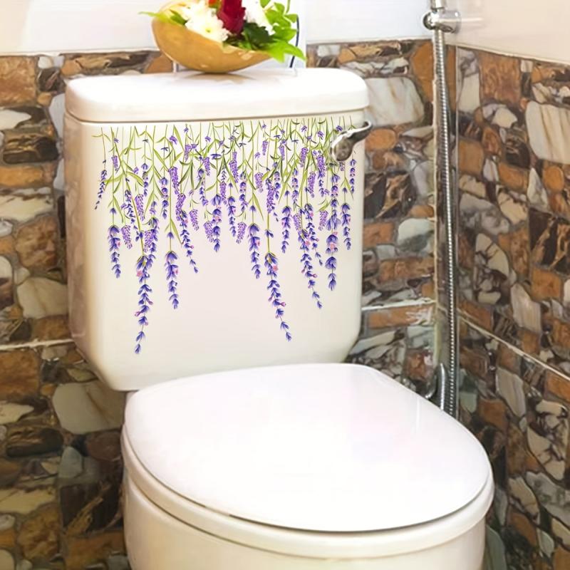 Funny Lavender Toilet Lid Decal Bathroom Decor Sticker Self-Adhesive