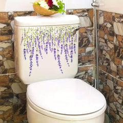 Funny Lavender Toilet Lid Decal Bathroom Decor Sticker Self-Adhesive