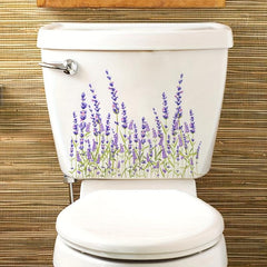 Funny Lavender Toilet Lid Decal Bathroom Decor Sticker Self-Adhesive