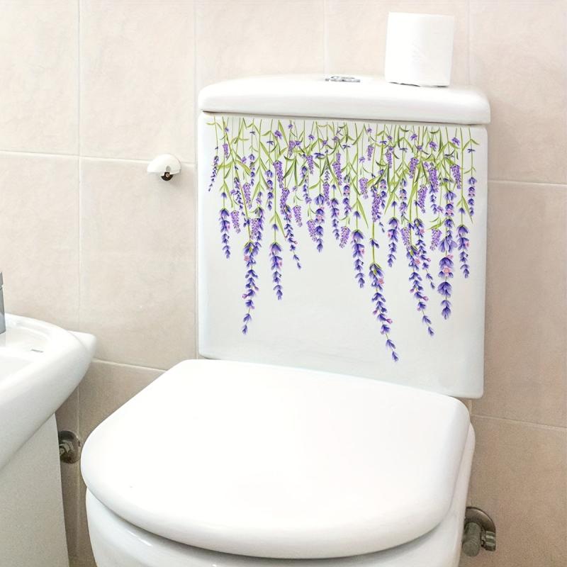 Funny Lavender Toilet Lid Decal Bathroom Decor Sticker Self-Adhesive