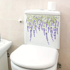 Funny Lavender Toilet Lid Decal Bathroom Decor Sticker Self-Adhesive