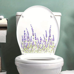 Funny Lavender Toilet Lid Decal Bathroom Decor Sticker Self-Adhesive