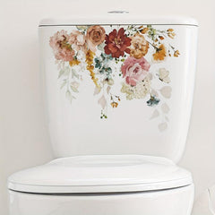 Floral Butterfly Toilet Bowl Sticker Waterproof Vinyl Decals for Bathroom