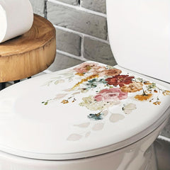 Floral Butterfly Toilet Bowl Sticker Waterproof Vinyl Decals for Bathroom