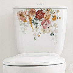 Floral Butterfly Toilet Bowl Sticker Waterproof Vinyl Decals for Bathroom