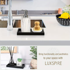 Silicone Vanity Tray for Bathroom Countertop Storage
