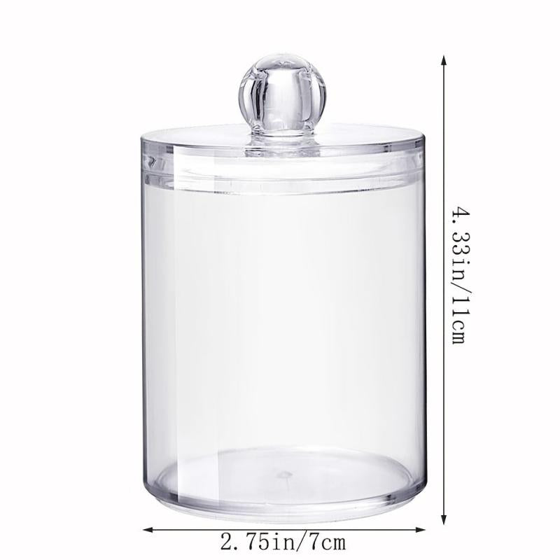 2pcs Bathroom Qtip Dispenser Apothecary Jars Clear Plastic Jar Storage Canister