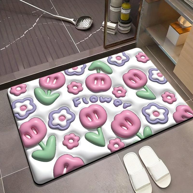 Quick Drying Diatom Mud Bath Rug with Non Slip Backing