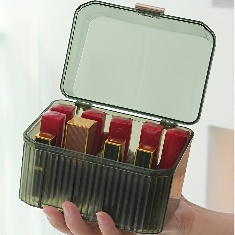 Makeup Storage Box with Cover for Desktop Organization