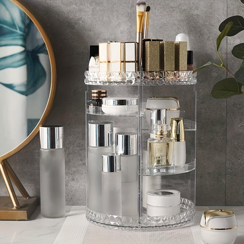 360 Degree Rotating Makeup Organizer Large Capacity Cosmetics Storage Box