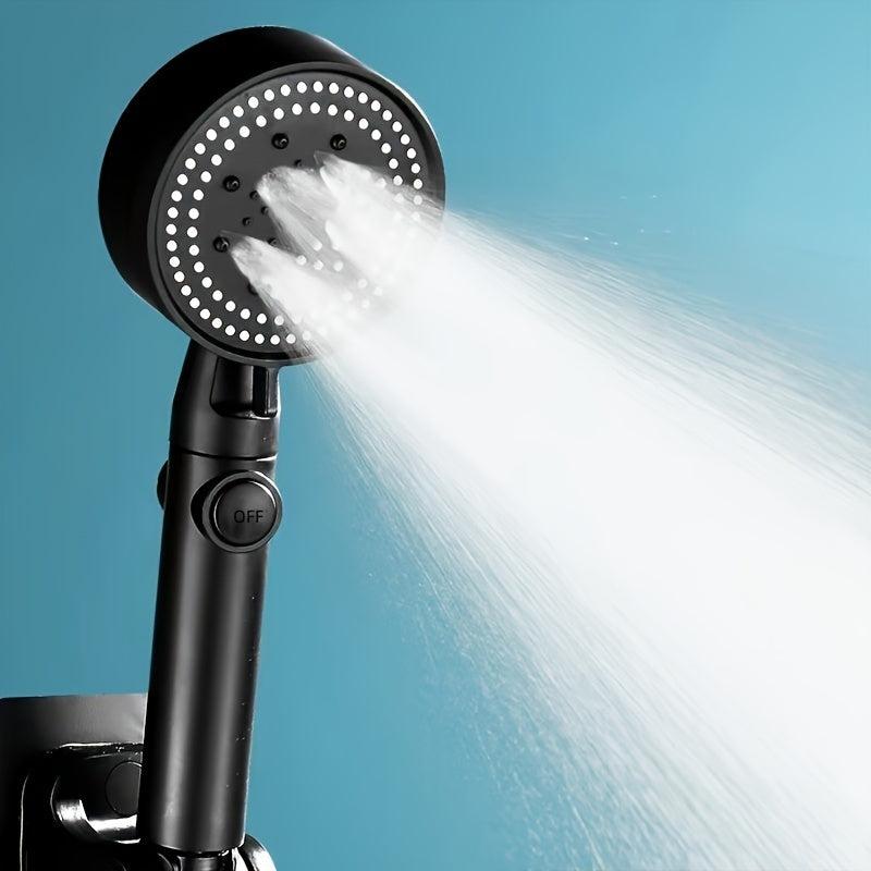 Adjustable High Pressure Shower Head Set - 5 Modes, Wall Mounted Bracket, Hose