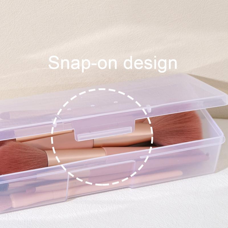 Transparent Makeup Brush Storage Box Protects and Organizes Tools