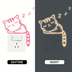 Luminous Cat Pattern Switch Sticker Glow in the Dark Wall Sticker