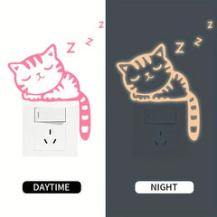 Luminous Cat Pattern Switch Sticker Glow in the Dark Wall Sticker