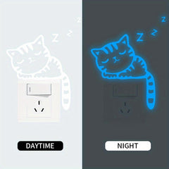 Luminous Cat Pattern Switch Sticker Glow in the Dark Wall Sticker