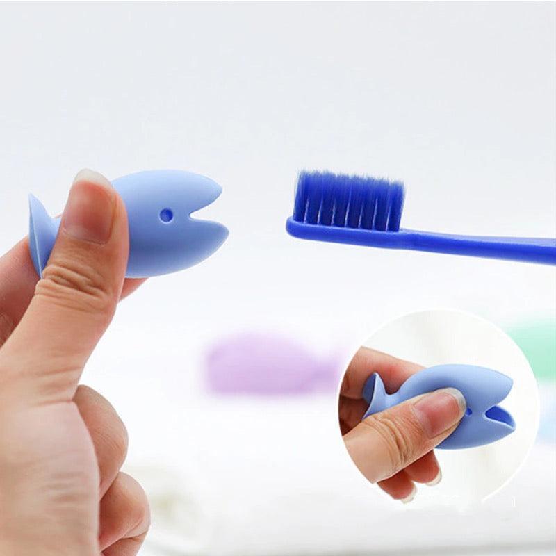Fish Shaped Silicone Toothbrush Holder Portable Protective Cover
