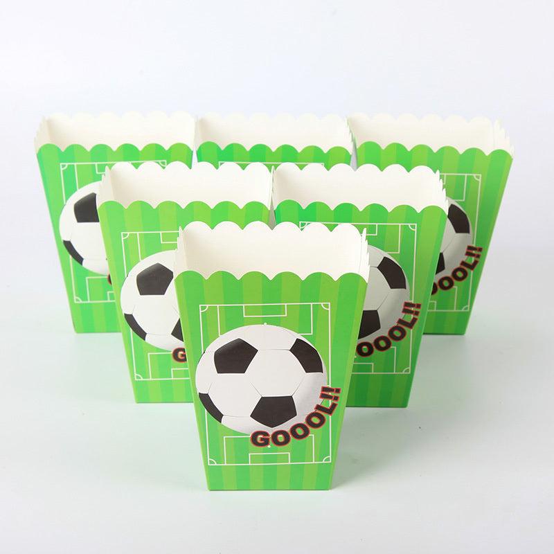 6pcs Soccer Themed Candy Popcorn Boxes for Parties