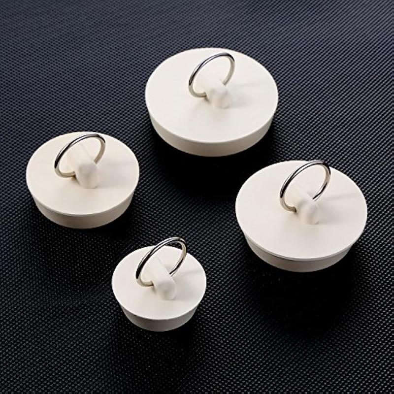 4pcs Tub Stoppers Sink Stopper Drain Plug with Hanging Ring Rubber Basin Stopper
