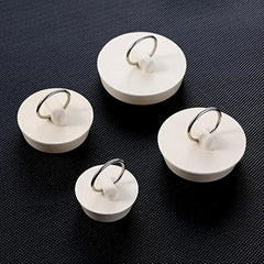 4pcs Tub Stoppers Sink Stopper Drain Plug with Hanging Ring Rubber Basin Stopper