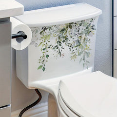 Leaf Pattern Toilet Lid Decal Self Adhesive Wall Sticker