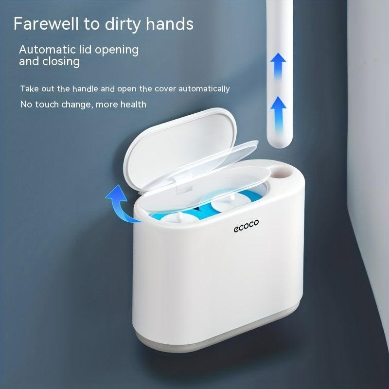 48pcs Toilet Brush Set Wall Mounted Long Handle Disposable Fragrance Cleaner