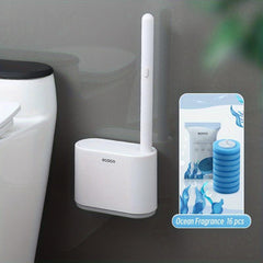 48pcs Toilet Brush Set Wall Mounted Long Handle Disposable Fragrance Cleaner