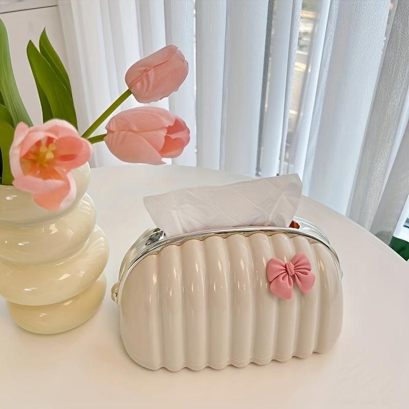 Bow Tissue Box Cover Napkin Dispenser Container Tissue Holder