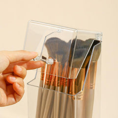 Clear Makeup Brush Organizer Large Capacity Storage Box