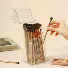 Clear Makeup Brush Organizer Large Capacity Storage Box