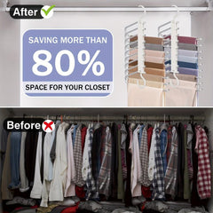 9-Layer Pants Hangers Space Saving Non-Slip Multifunctional