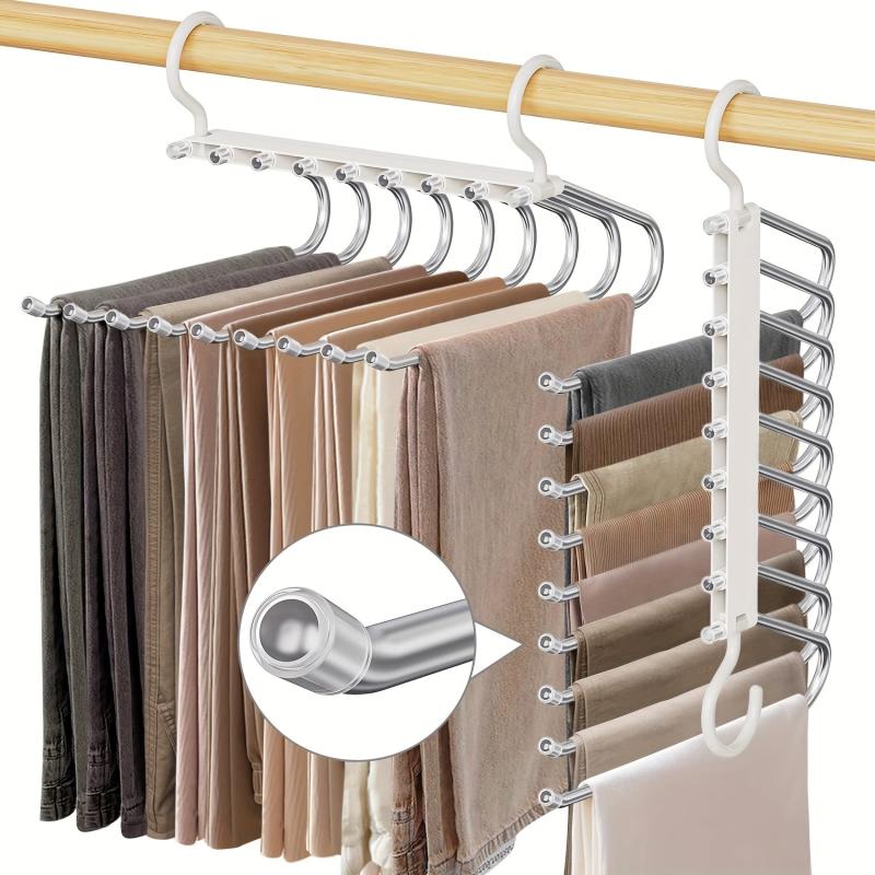 9-Layer Pants Hangers Space Saving Non-Slip Multifunctional