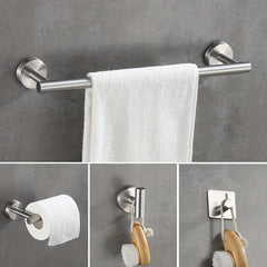 6pcs Stainless Steel Bathroom Hardware Set with Wall Mounting Brackets