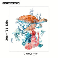Sea Turtle Toilet Sticker Marine Life Wall Decoration