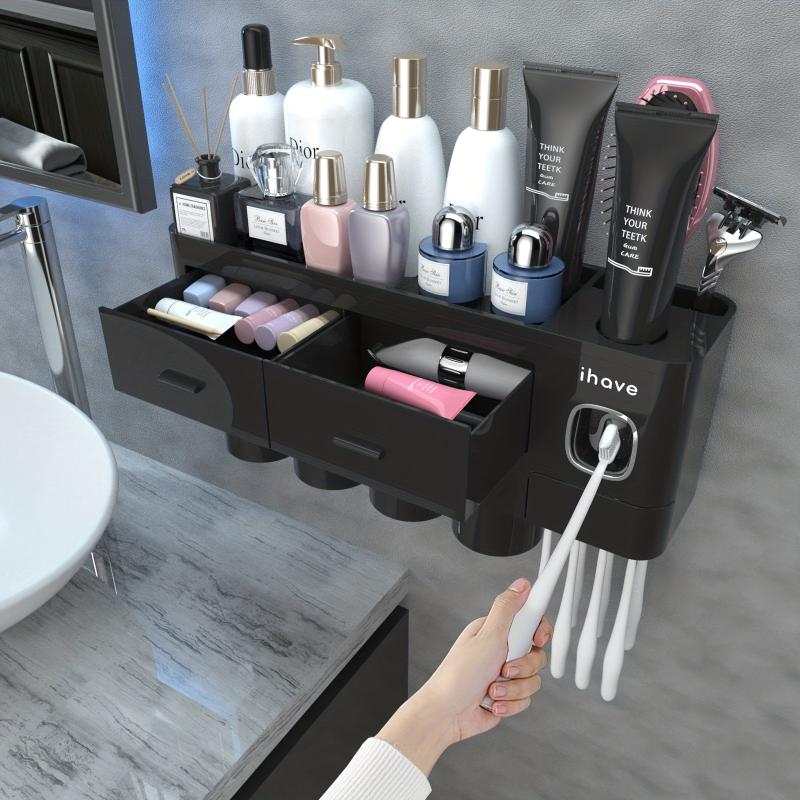 Toothbrush Holder & Gargle Cup Set with Automatic Toothpaste Dispenser