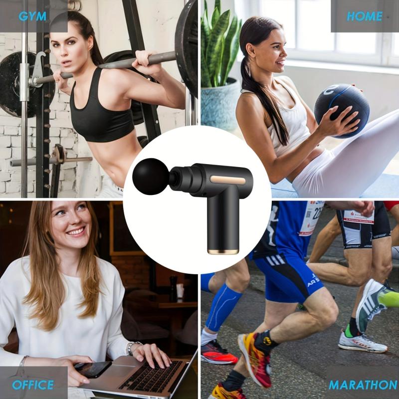 LCD Portable Mini Massage Gun Rechargeable 6 Speed Massager Muscle Relaxation