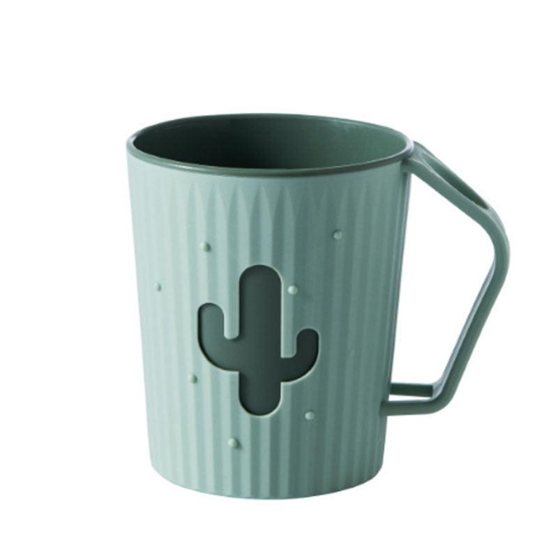 5oz Cactus Decor Toothbrush Cup with Handle for Bathroom