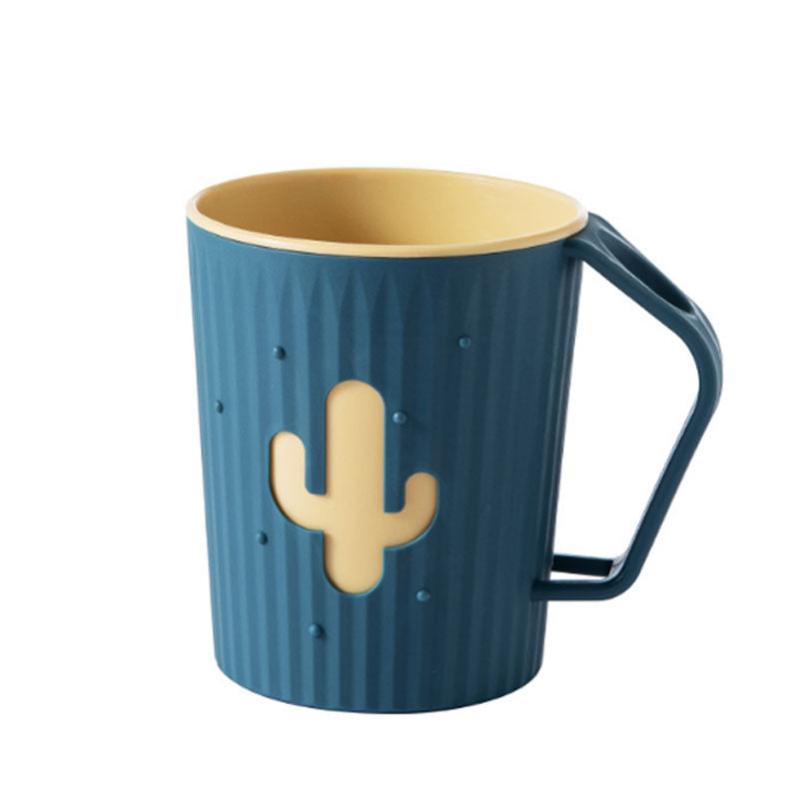 5oz Cactus Decor Toothbrush Cup with Handle for Bathroom