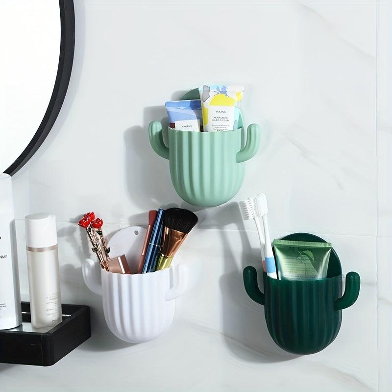 Double Hook Cactus Storage Rack Wall Mounted for Bathroom Accessories