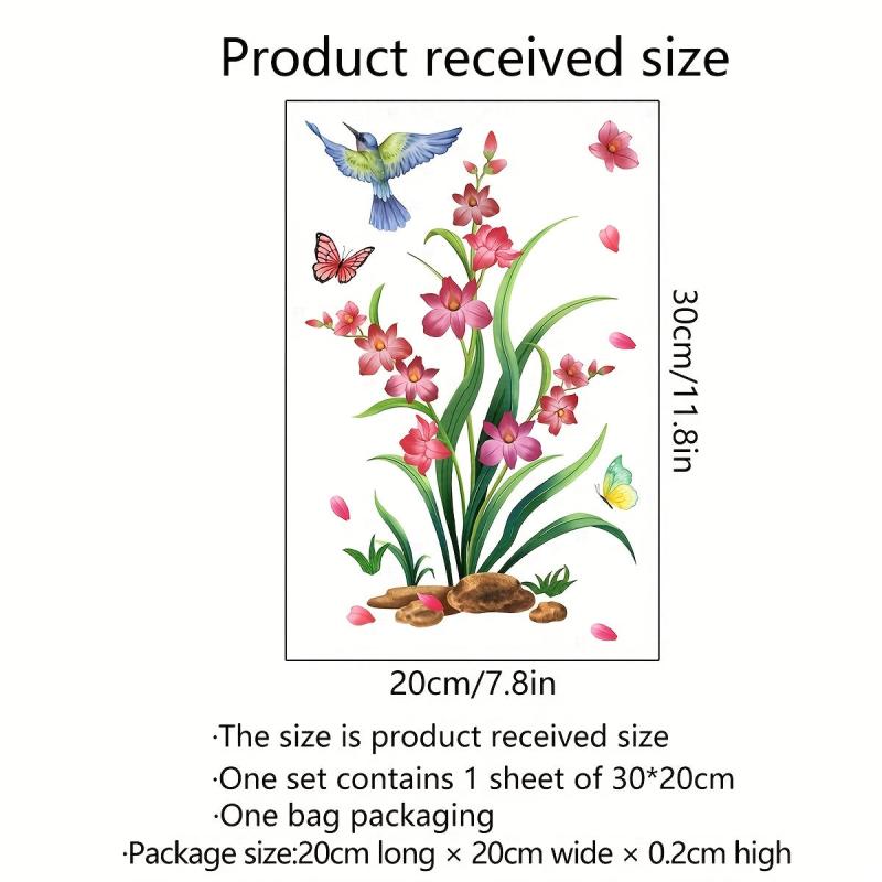 Butterfly and Flower Toilet Lid Sticker Self Adhesive Bathroom Decoration
