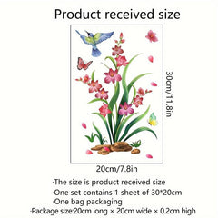 Butterfly and Flower Toilet Lid Sticker Self Adhesive Bathroom Decoration