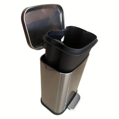 Brushed Stainless Steel Trash Can Soft Close Garbage Can