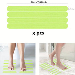 8pcs Luminous Bathroom Non slip Stickers Anti slip Shower Tread Sticker