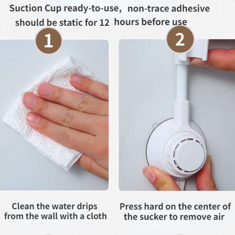 Adjustable Shower Holder Punch-Free Suction Type Universal Bathroom Accessories