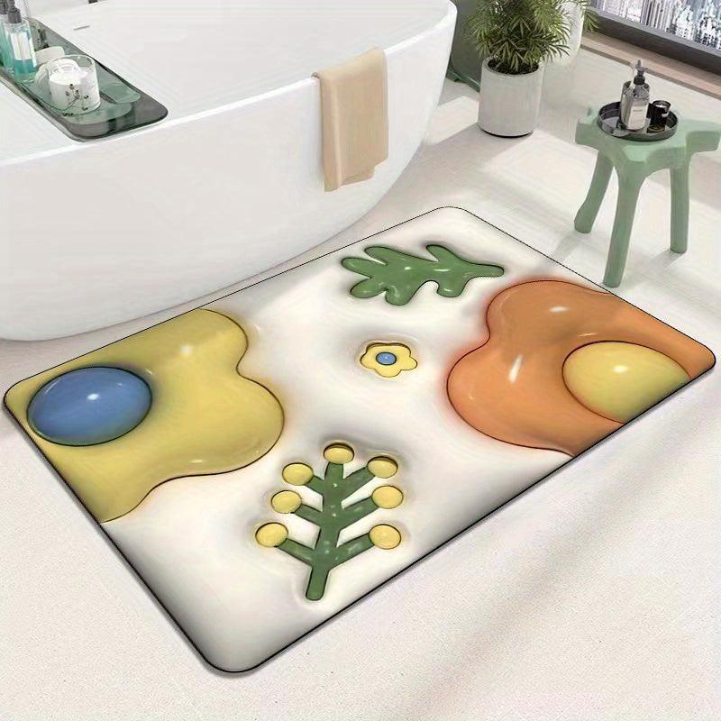 Soft 3D Print Bathroom Mat Diatom Mud Water Absorbent Non Slip Carpet